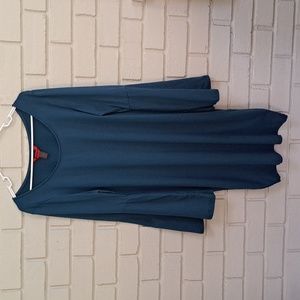 Hot Kiss Turquoise Blue Long Bell Sleeve Dress. Size 2X NWOT